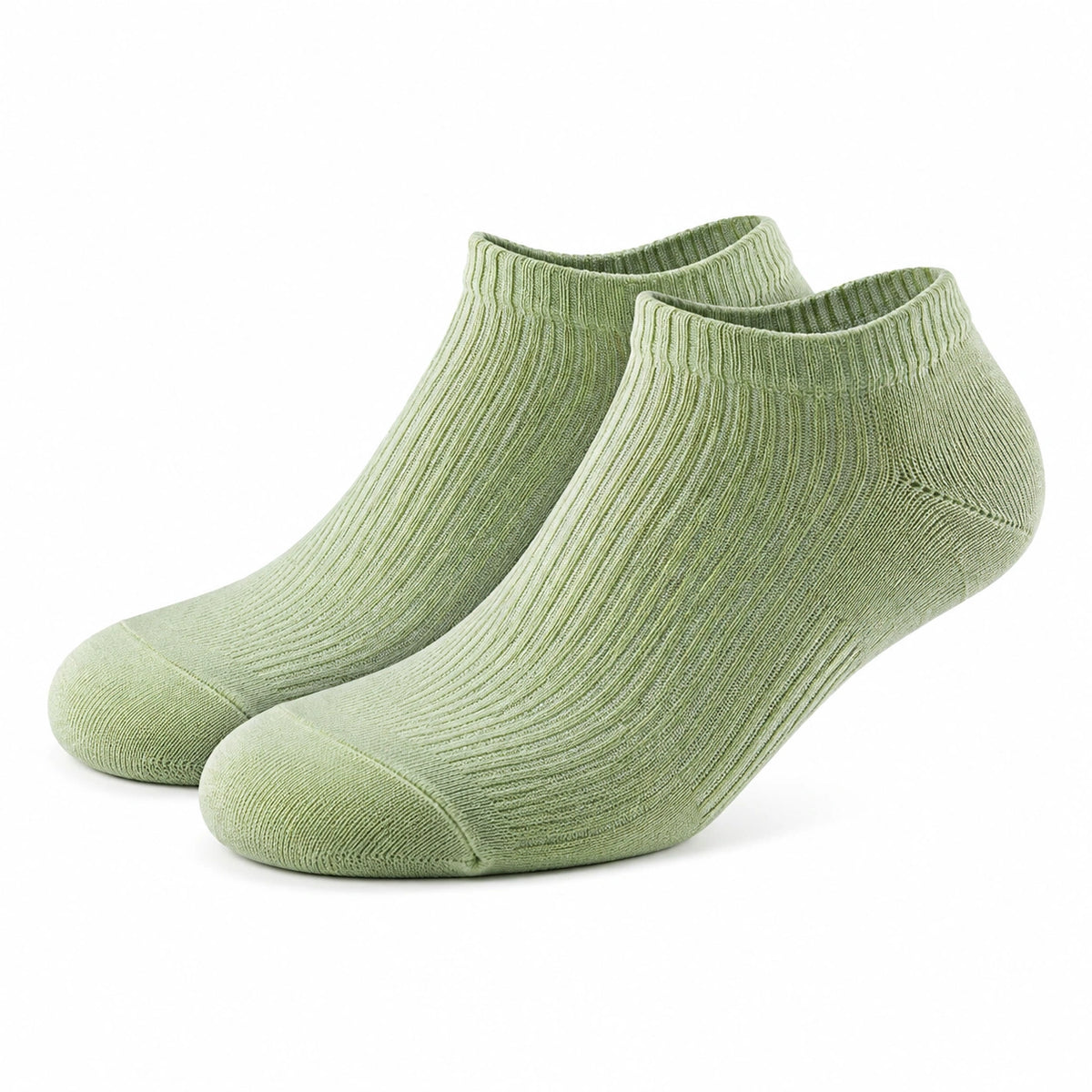 Calzini alla caviglia 35-38 in maglia verde salvia a coste per uso quotidiano