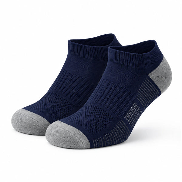 Calzini sportivi alla caviglia 43-46 in tessuto blu navy/grigio con zone elasticizzate