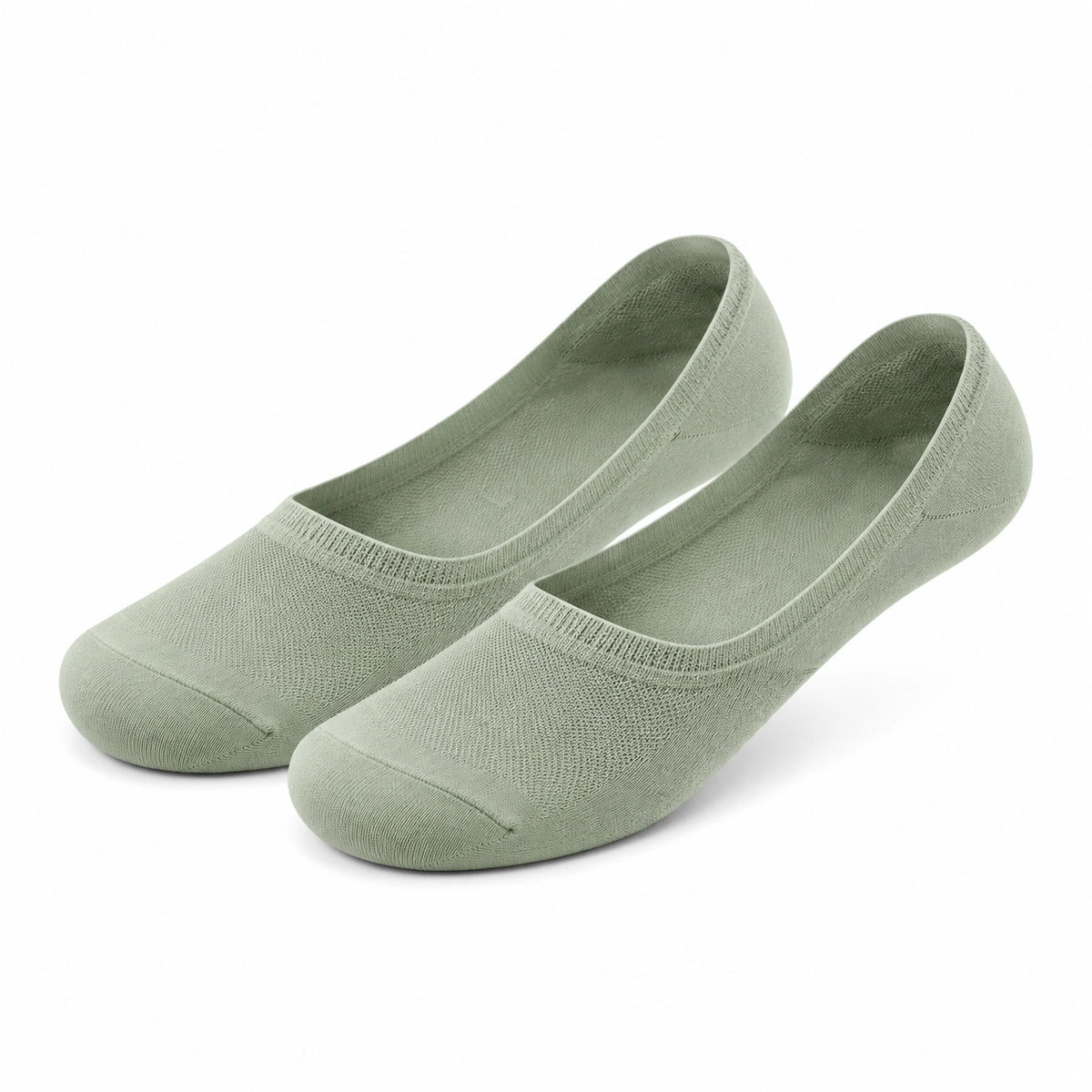 Calzini invisibili 35-38 in tessuto a maglia verde salvia - vestibilità bassa per scarpe