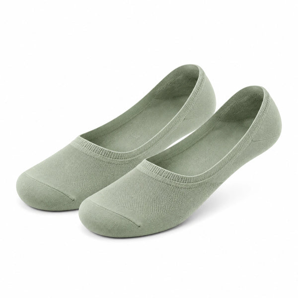 Calzini invisibili 35-38 in tessuto a maglia verde salvia - vestibilità bassa per scarpe