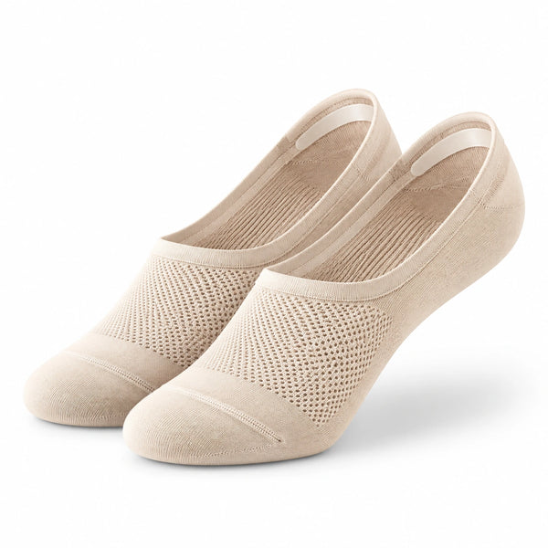 Calzini invisibili 39-42 in maglia beige traspirante elasticizzata