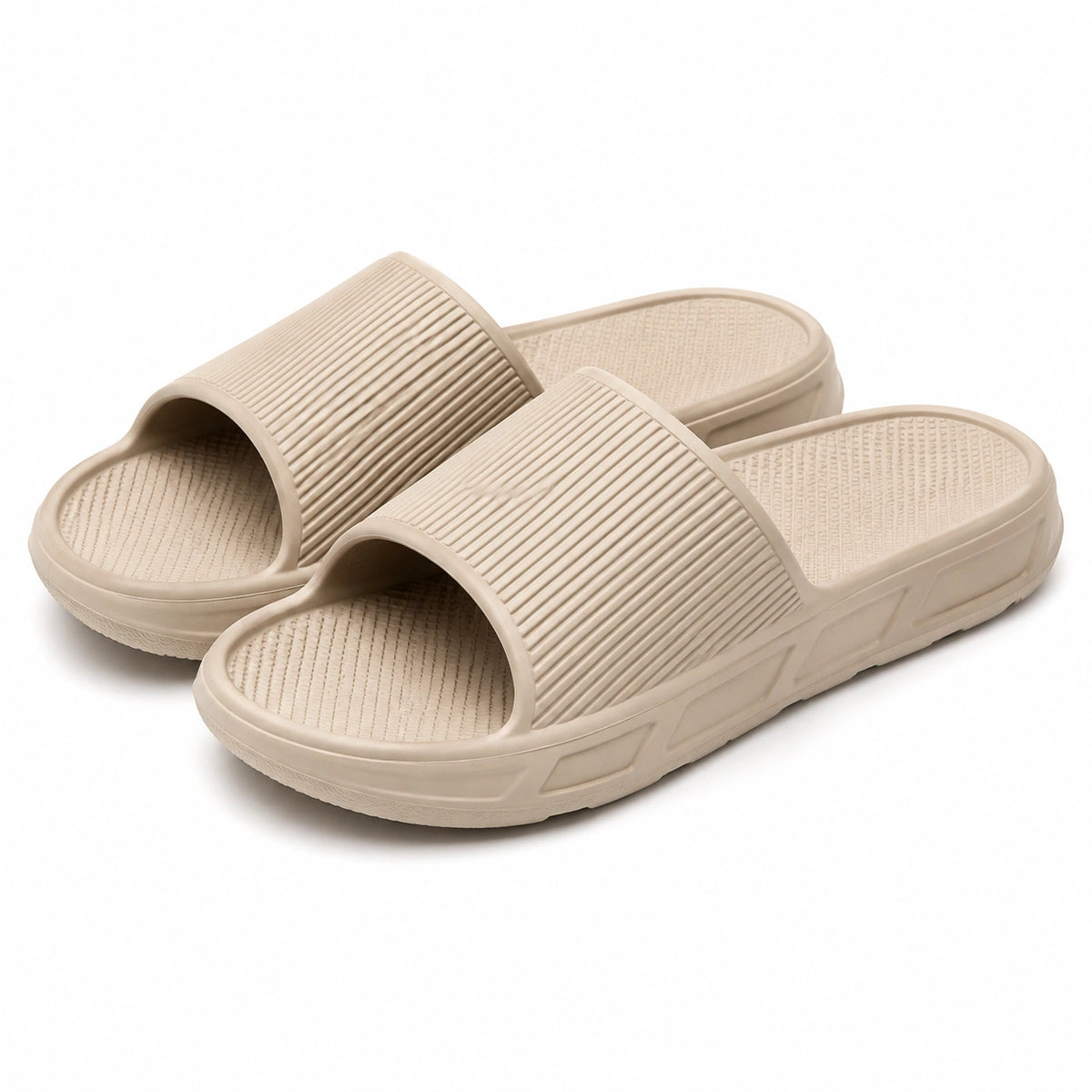 Ciabatte da bagno 38/39 beige in materiale sintetico - suola antiscivolo a fascia