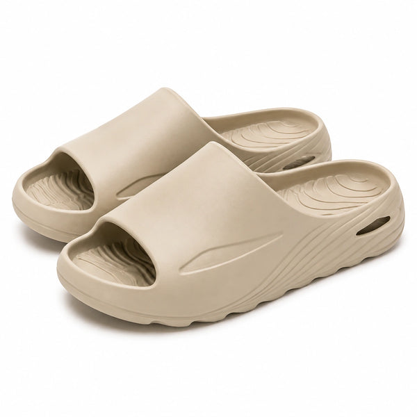 Ciabatte 40/41 in materiale sintetico espanso beige - aperte antiscivolo per uso quotidiano
