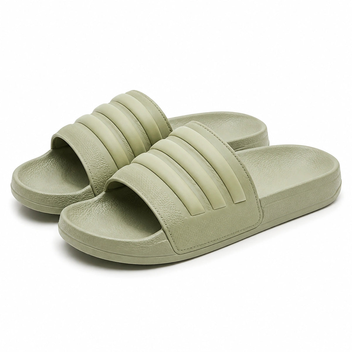 Ciabatte 42/43 in materiale sintetico verde salvia - fascia imbottita per uso quotidiano