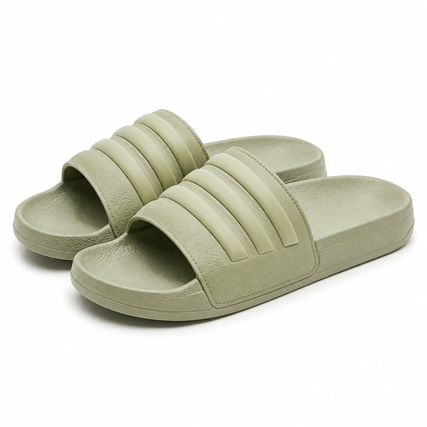 Ciabatte 42/43 in materiale sintetico verde salvia - fascia imbottita per uso quotidiano