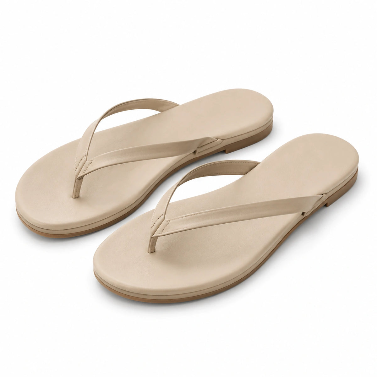 Infradito donna taglie 38/39 beige in materiale sintetico - suola piatta per uso estivo