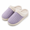 Pantofole da casa 38/39 in tessuto lilla con bordo effetto pelliccia e suola antiscivolo