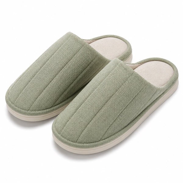 Pantofole da casa 40/41 in tessuto verde salvia con suola antiscivolo