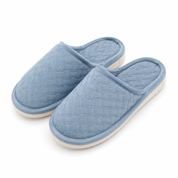Pantofole da casa 40/41 in tessuto azzurro con suola sintetica imbottite